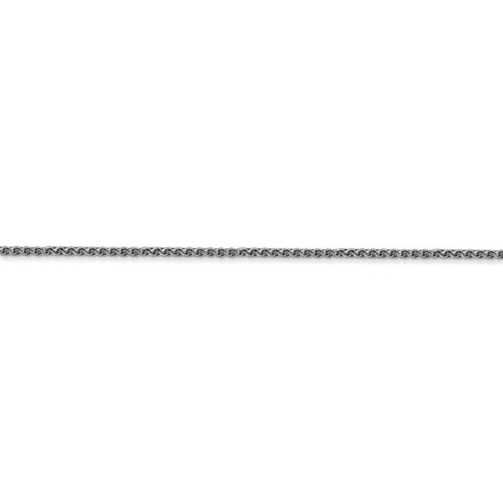 1.2mm, 14k White Gold, Diamond Cut Solid Spiga Chain Anklet, 10 Inch - Picture 2 of 7